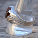 Vintage Sterling Agate Signet Ring 11.75