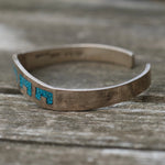 Vintage Sterling Turquoise Inlay Cuff