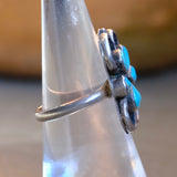 Vintage Sterling Turquoise Cluster Ring 6