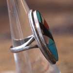 Vintage Sterling Zuni Inlay Ring 6.5