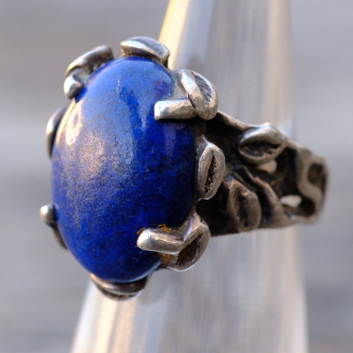 Vintage Sterling Lapis Ring 4.75