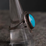 Vintage Sterling Turquoise Roper Ring 9
