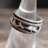 Vintage Sterling Dolphin Spinner Ring 5.25