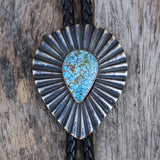 Vintage Sterling Matrix Turquoise Bolo Tie