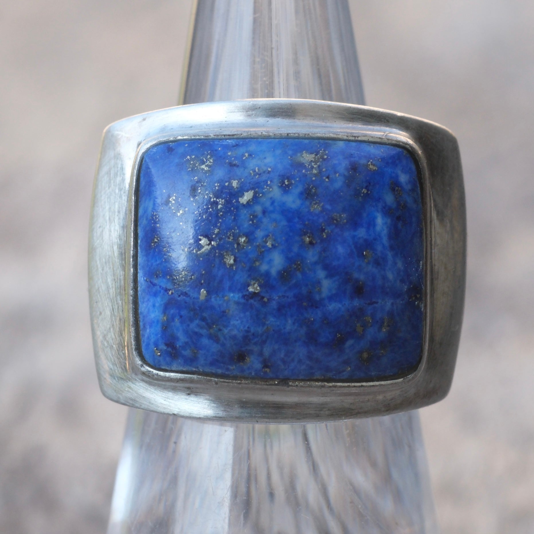 Vintage Sterling Lapis Ring 5.75