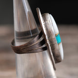 Vintage Sterling Multistone Inlay Ring 5.25