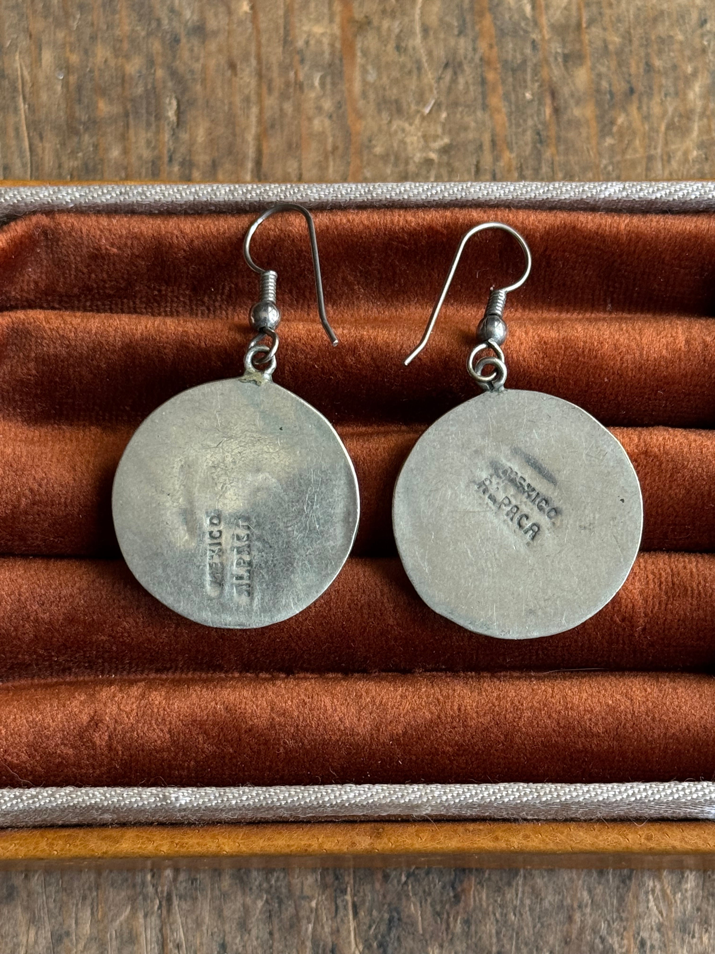 Vintage Sterling Silver Abalone Earrings