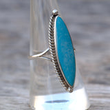 Vintage Sterling Turquoise Roper Ring 8