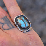 Vintage Sterling Turquoise Ring 4.5