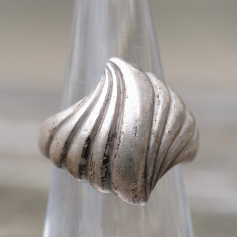 Vintage Sterling Silver Modernist Ring 5.75
