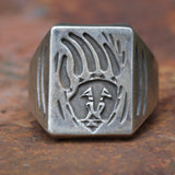Vintage Sterling Silver Hopi Bear Paw Ring 10.75