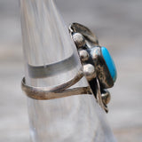 Vintage Sterling Turquoise Feather Ring 5