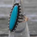 Vintage Sterling Turquoise Ring 5.25