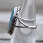 Vintage Sterling Turquoise Inlay Roper Ring 6