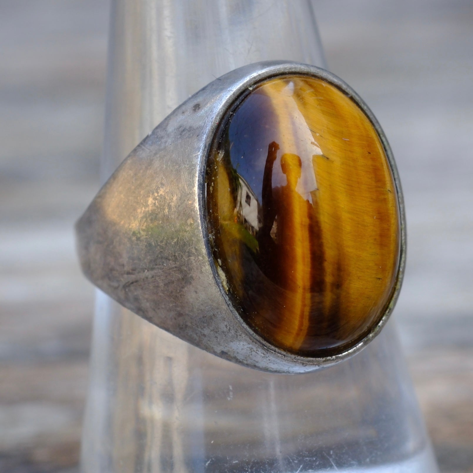 Vintage Sterling Tigers Eye Ring 9