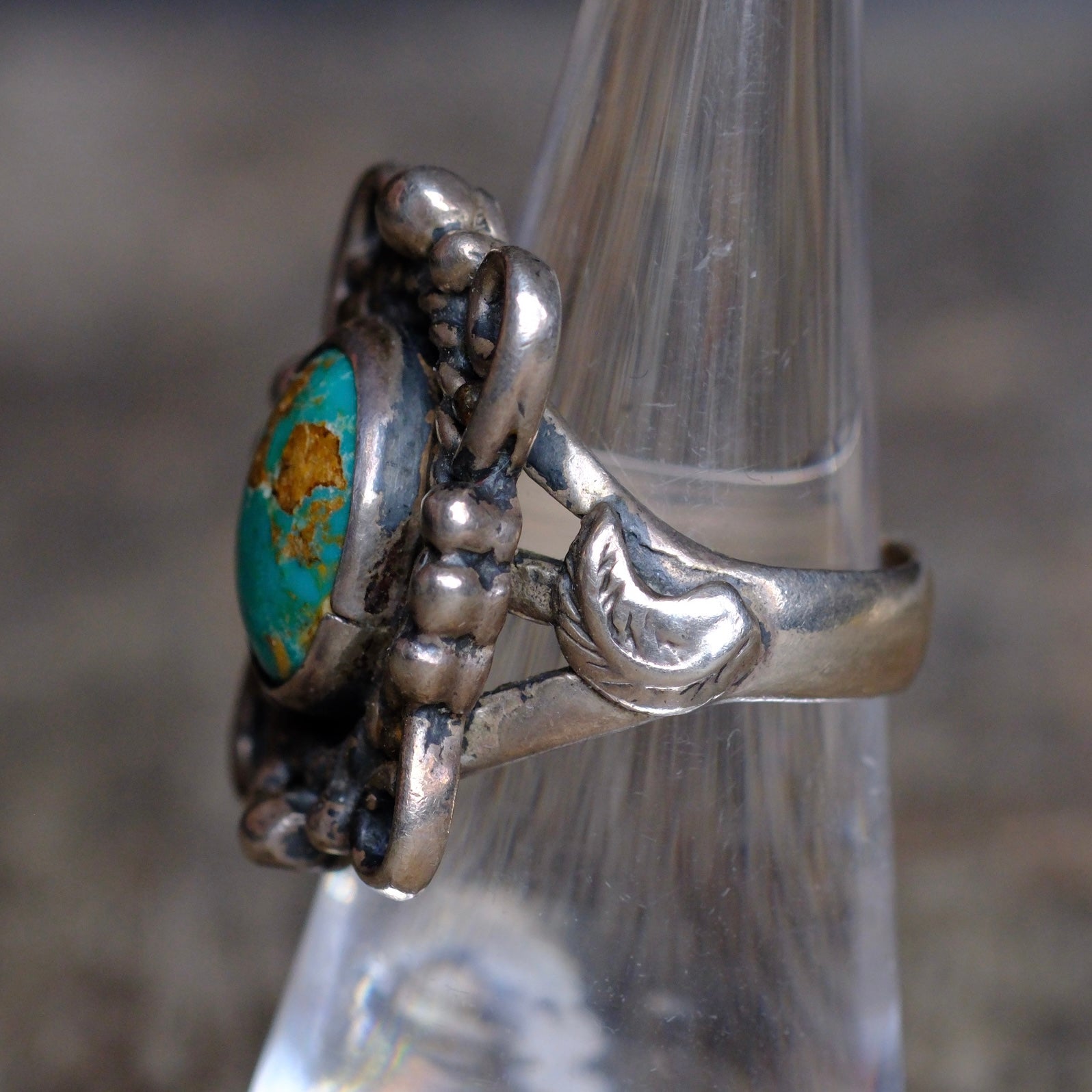 Vintage Sterling Turquoise Ring 6.25