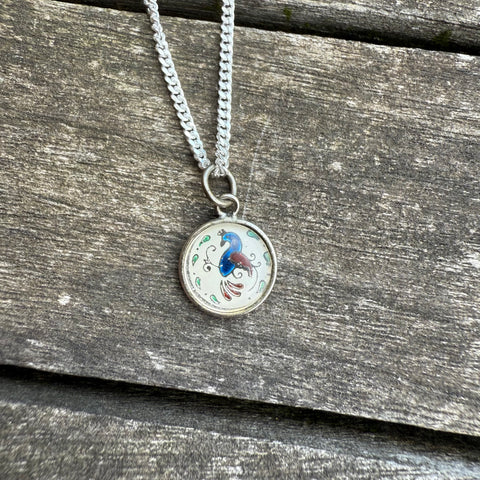 Vintage Sterling Good Luck Hex Necklace