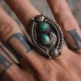Vintage Sterling 2-Stone Turquoise Ring 6