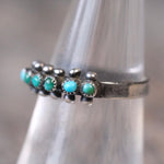 Vintage Sterling Turquoise Snake Eye Ring 6.5