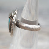 Vintage Sterling Turquoise Feather Ring 3.5