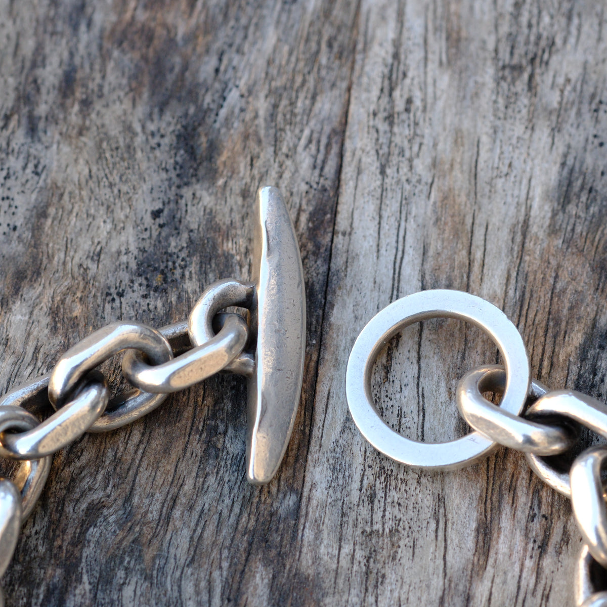HEAVY Vintage Sterling Link Chain Bracelet