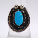Vintage Sterling Turquoise Horseshoe Ring 8.5