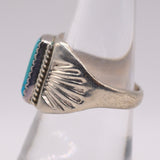 Vintage Sterling Turquoise Stamped Band Ring 8.25