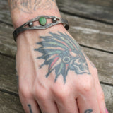 Vintage Sterling Turquoise Stamped Cuff