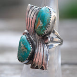 Vintage Sterling 2-Stone Turquoise Ring 6