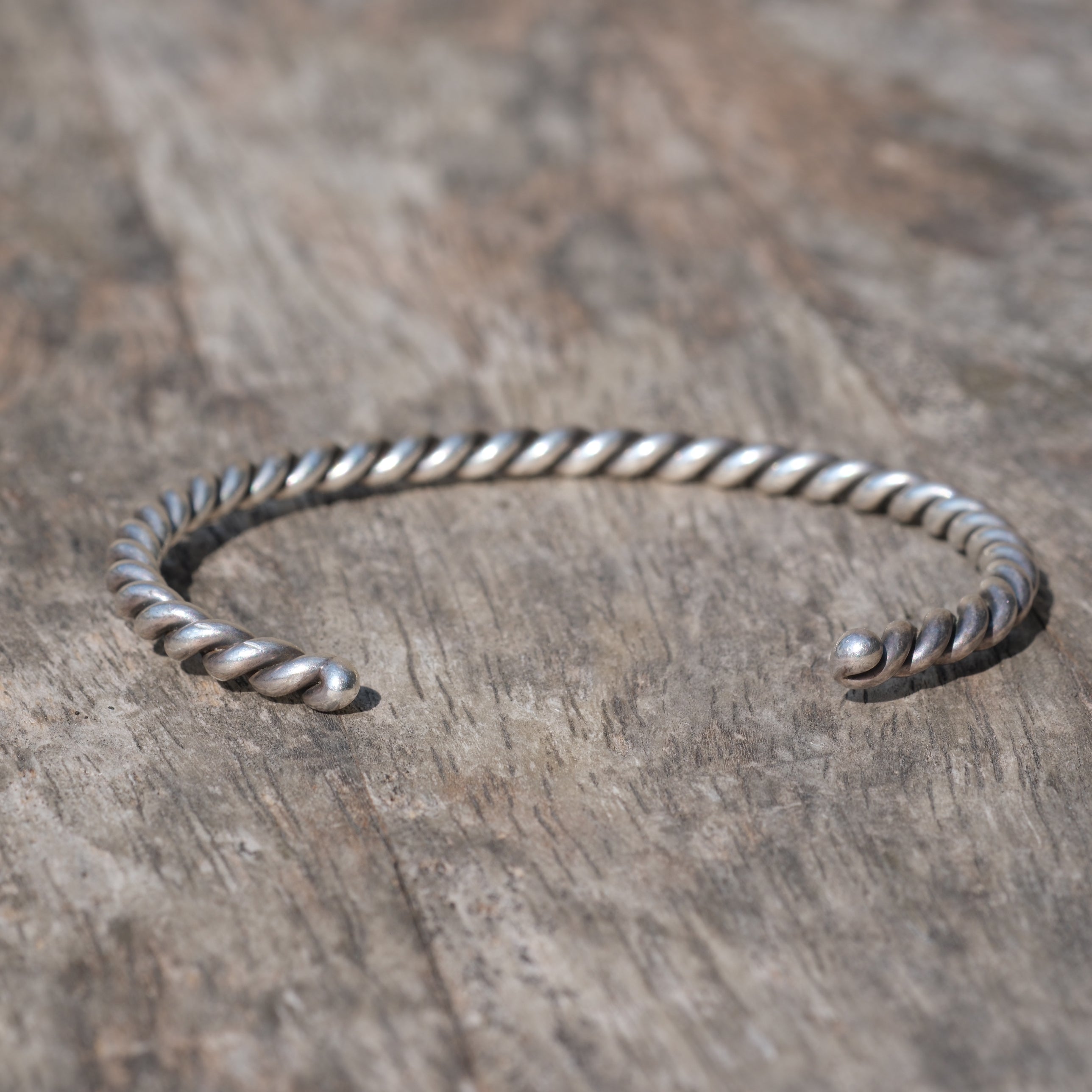 Vintage Sterling Silver Twisted Rope Cuff