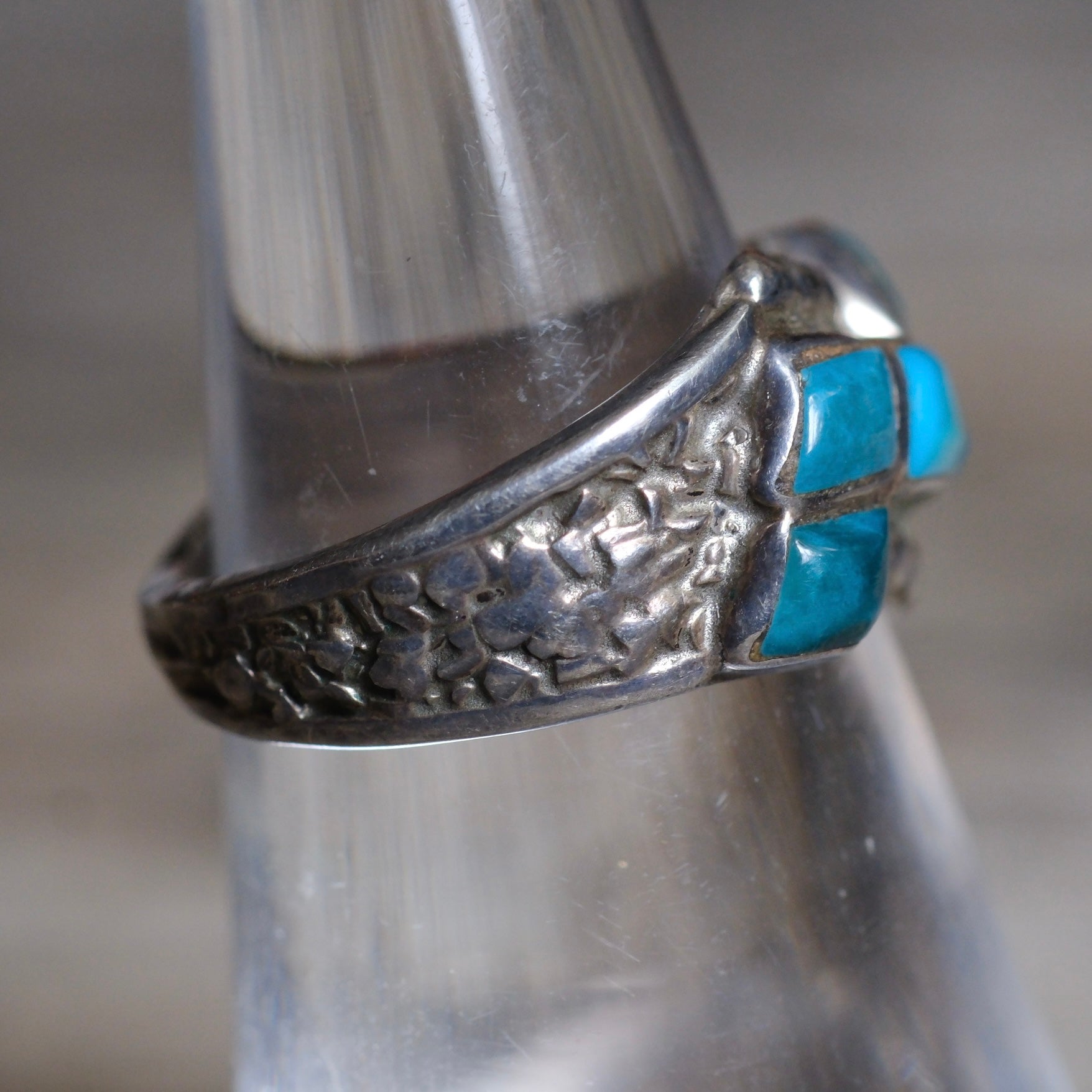 Vintage Sterling 5-Stone Turquoise Band Ring 5.75