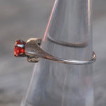 Vintage Sterling Red Glass Ring 7