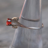 Vintage Sterling Red Glass Ring 7