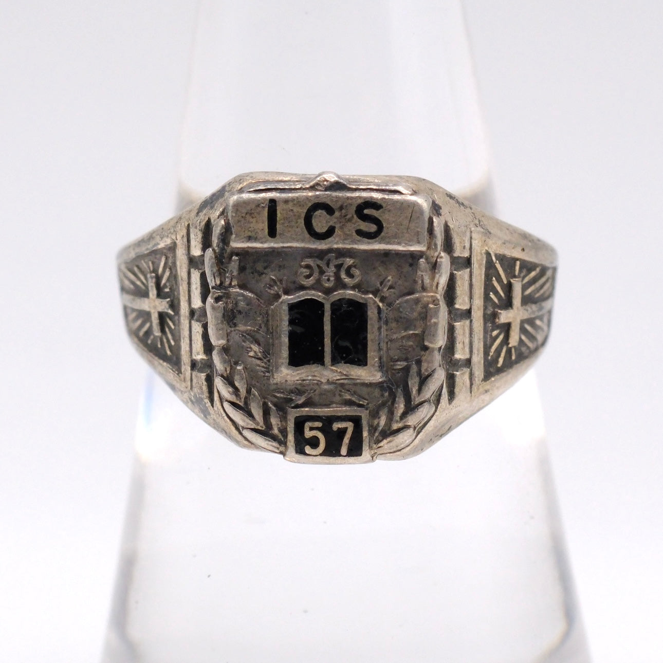 Vintage Sterling 1957 Class Signet Ring 7.5