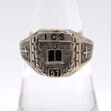 Vintage Sterling 1957 Class Signet Ring 7.5
