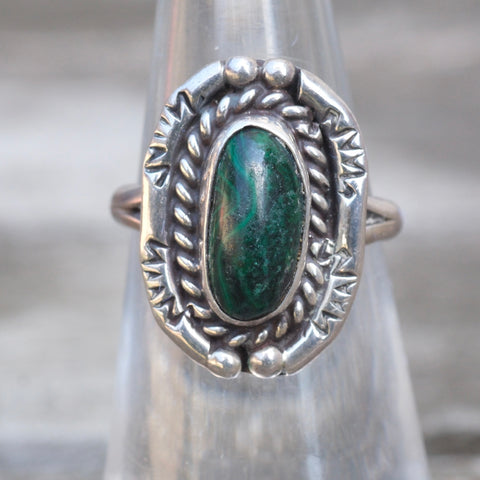 Vintage Sterling Chrysocolla Roper Ring 5