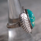 Vintage Sterling Turquoise Roper Ring 8