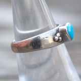 Vintage Sterling Turquoise Heart Band 6.5