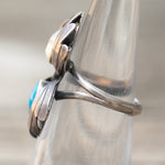 Vintage Sterling Turquoise and Mother Of Pearl Ring 5