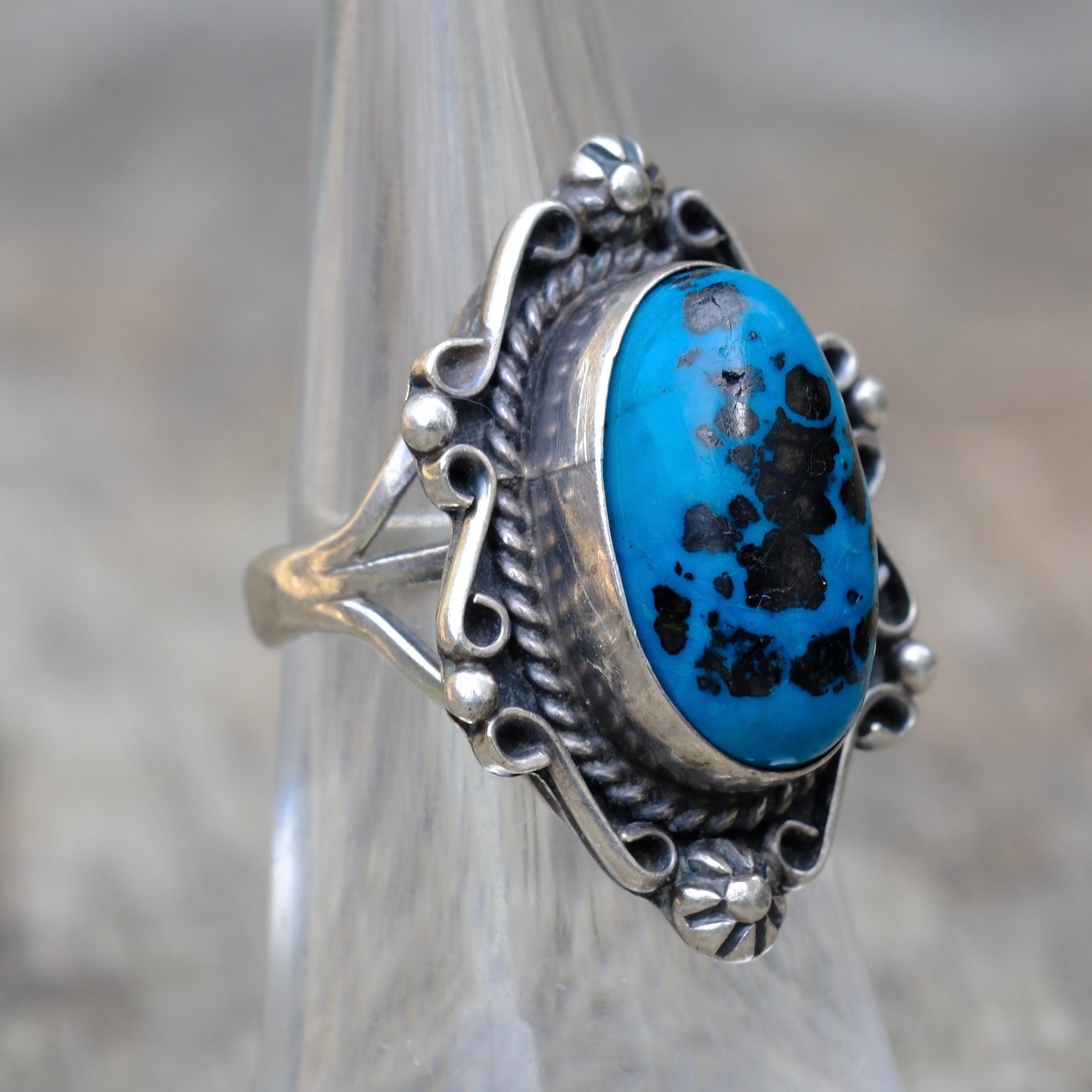 Vintage Sterling Turquoise Ring 6