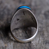 Vintage Sterling Inlaid Road Runner Ring 10