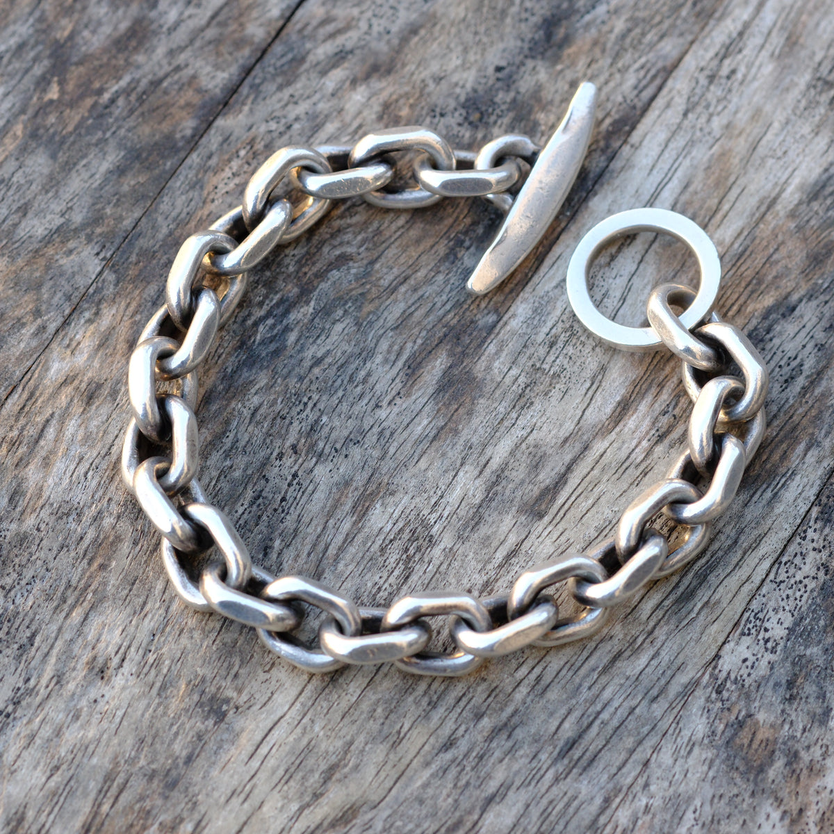 HEAVY Vintage Sterling Link Chain Bracelet