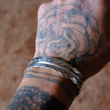 Vintage Sterling Silver Thick Braided Cuff Bracelet 7"