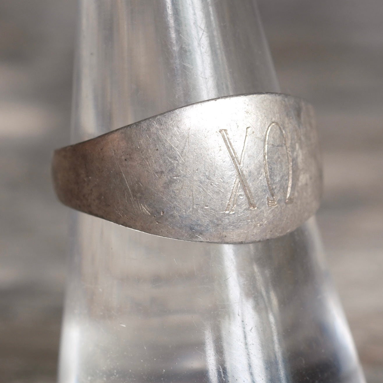 Vintage Sterling Silver XO Ring 7.75