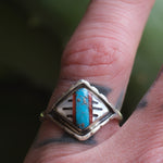 Vintage Sterling Zuni Inlay Band 7.75