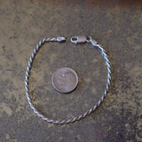 Vintage Sterling Silver Twisted Chain Bracelet 7"