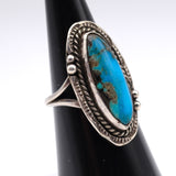 Vintage Sterling Turquoise Roper Ring 6.5