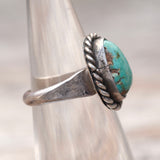 Vintage Sterling Turquoise Roper Ring 4