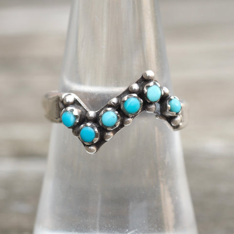 Vintage Sterling Turquoise Band 7.5