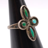 Vintage Sterling Turquoise Cluster Ring 6.75